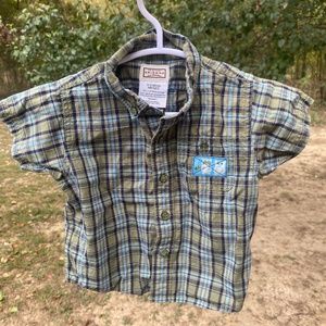 Arizona Green Plaid Shirt, 0-3mo